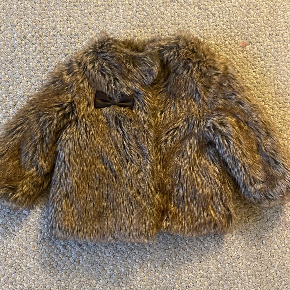 Faux fur lined winter French coat